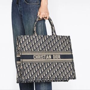 Christian Dior Oblique Dior Book Tote Large Blue
